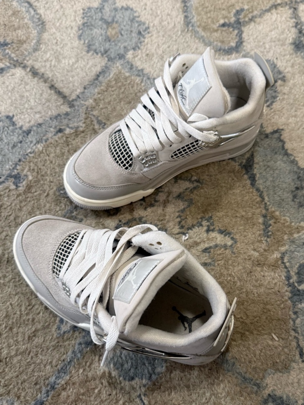 Jordan Light Grey Suede High-Top Sneakers